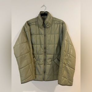 Free People Vegan Leather Green Dolman Jacket